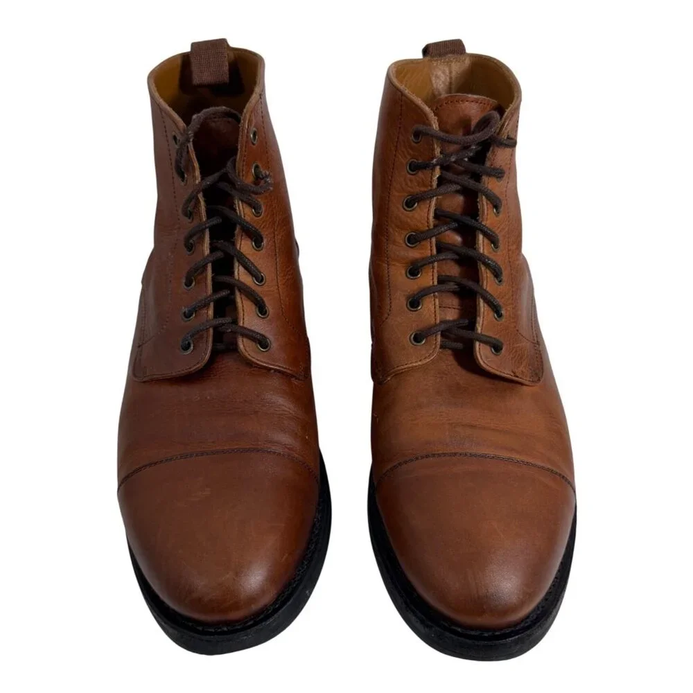 Taft The Dragon Boot Brown Leather Ankle Boots Lace Up Spain Mens 41 US 8-8.5